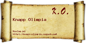 Knapp Olimpia névjegykártya
